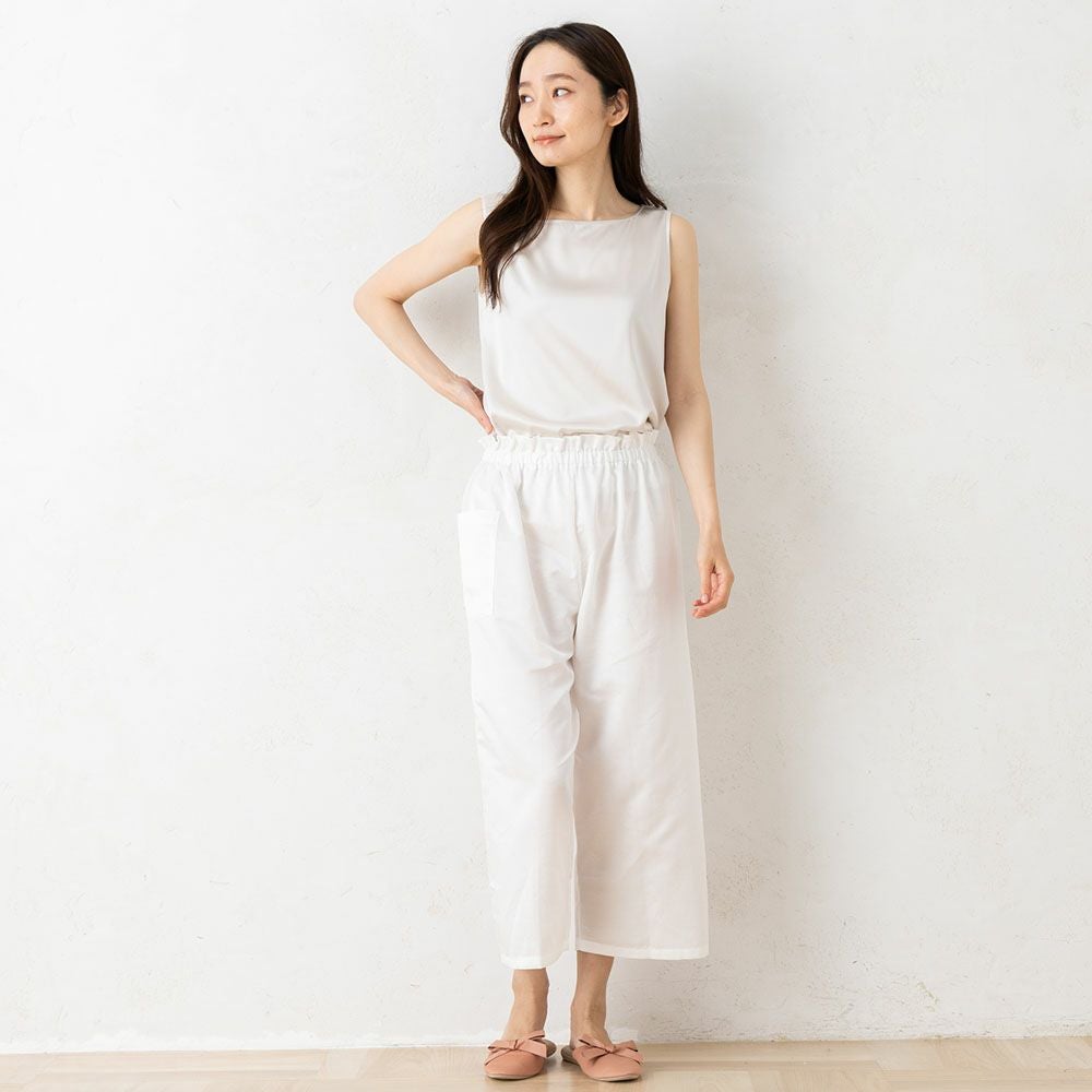 コットンシルクサテン ルームパンツ 日本製