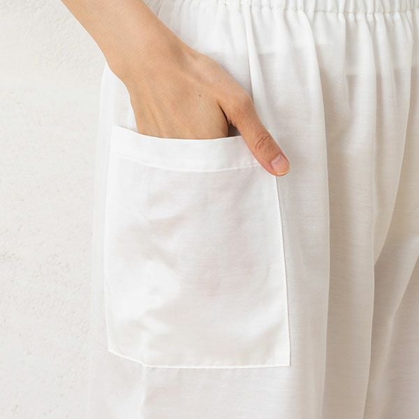 コットンシルクサテン ルームパンツ 日本製