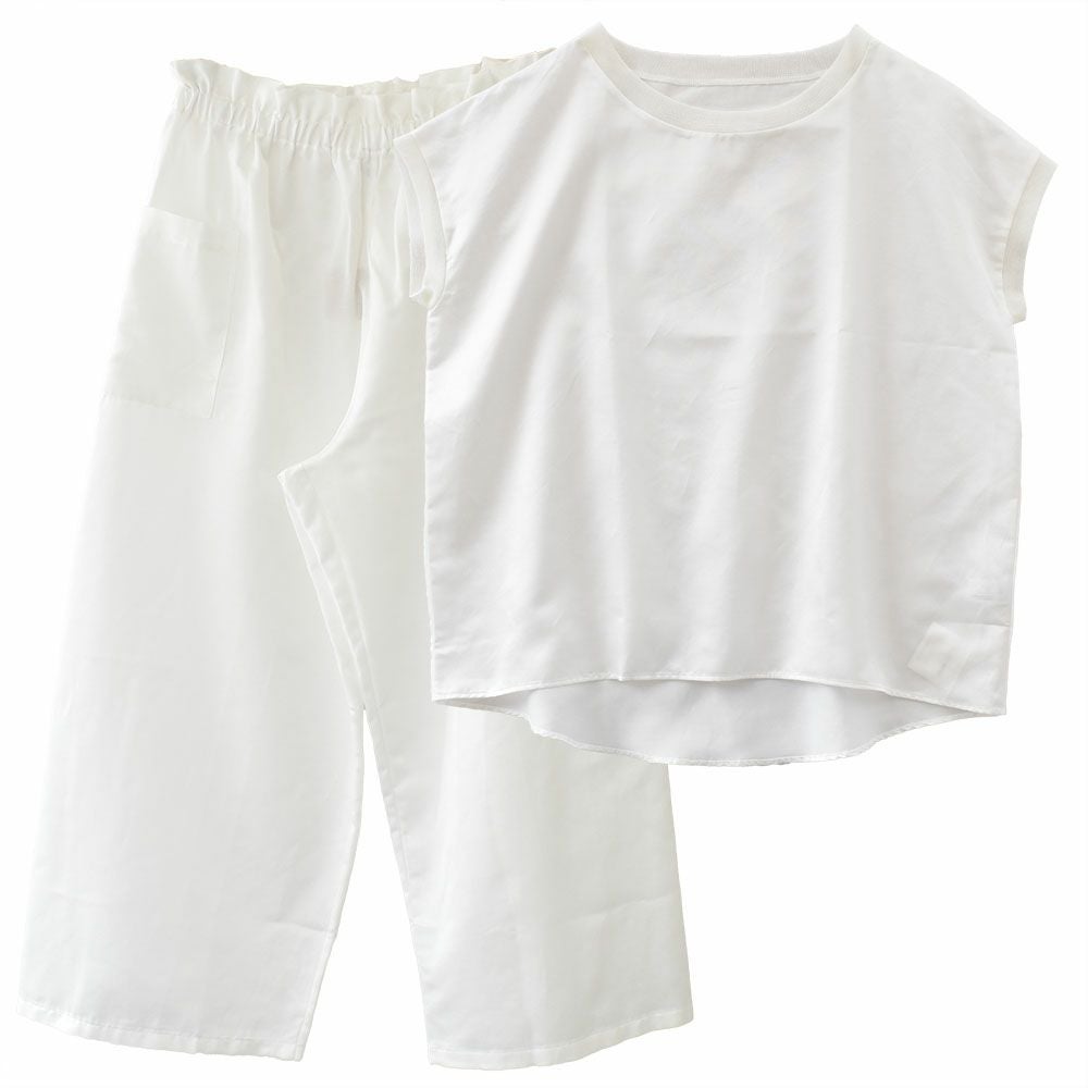 コットンシルクサテン パジャマ 上下セット 日本製