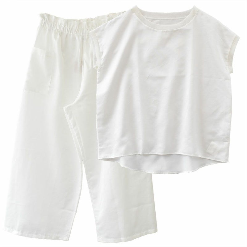 コットンシルクサテン パジャマ 上下セット 日本製