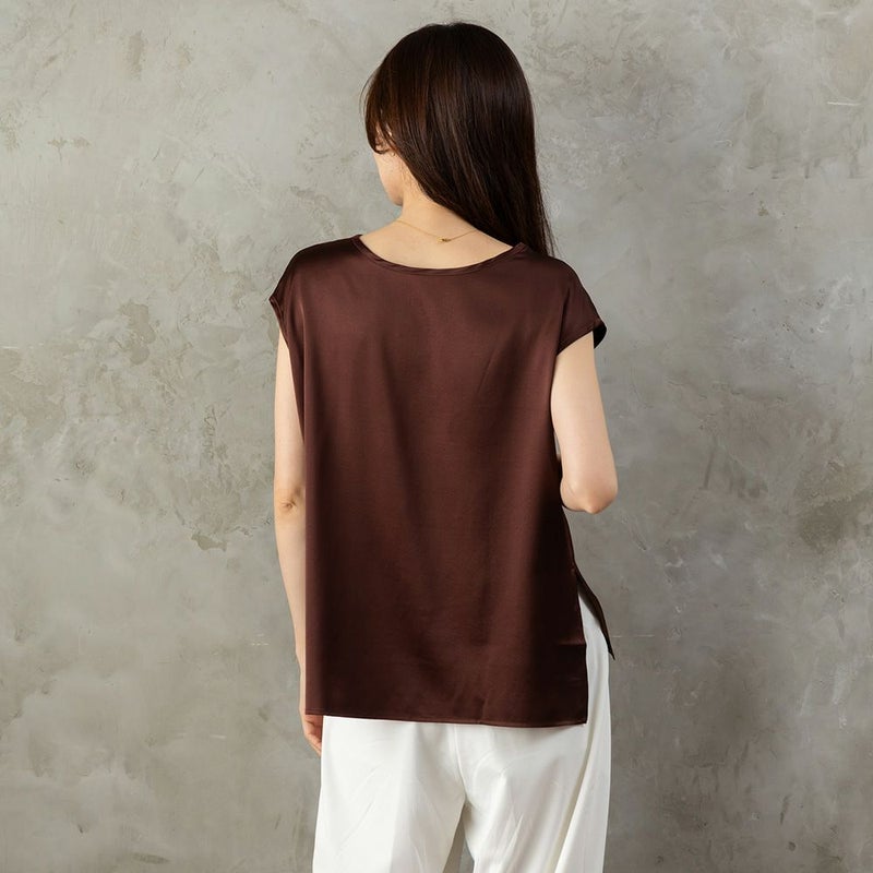 【お得な上下セット】シルク サテンストレッチ トップス＆スカート 上下セット 日本製 19匁