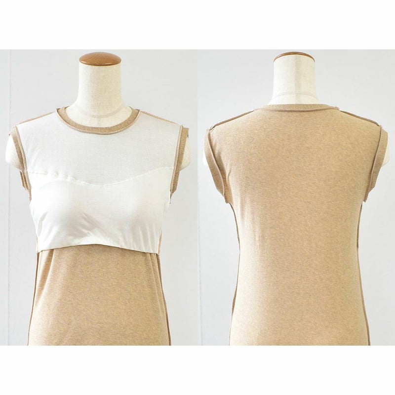 カップ裏シルク オーガニックコットン カップ付き タンクトップ クルーネック ゆるラク 日本製