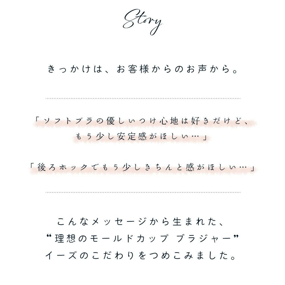 カップ裏シルク モールドカップ ノンワイヤーブラジャー＆コットンリブ ショーツ 上下セット