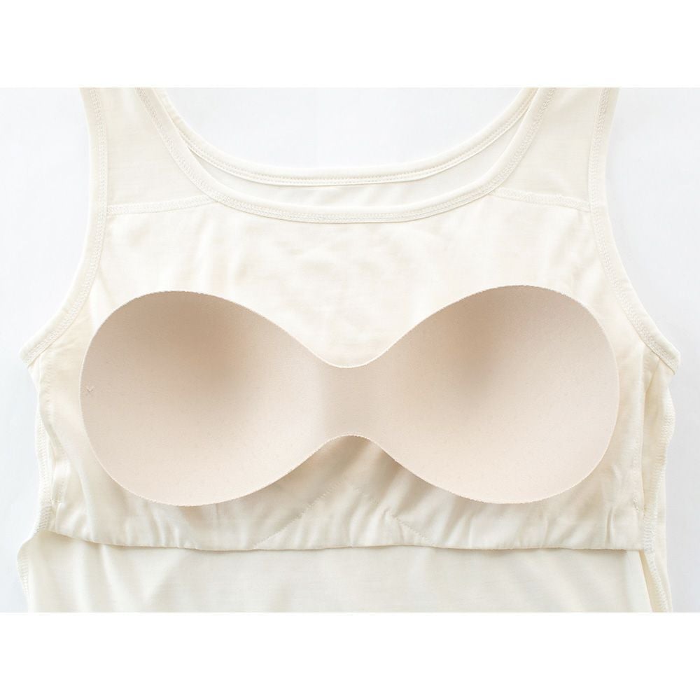 シルク100％ ジャージー カップ付き タンクトップ 日本製 ゆるラク