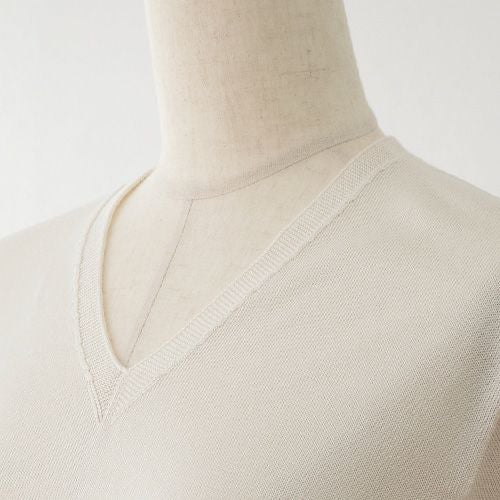 シルク100％ Vネックプルオーバー 日本製 レディース