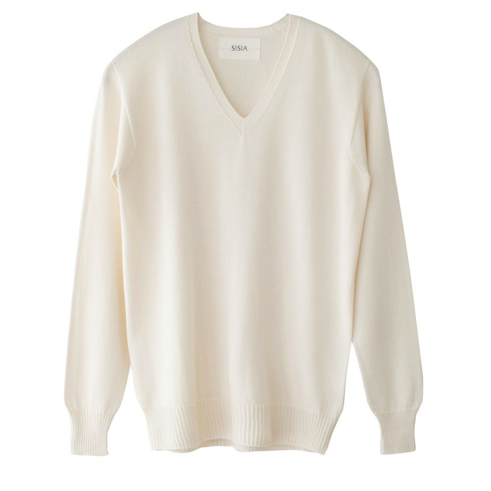 シルク100％ Vネックプルオーバー 日本製 レディース