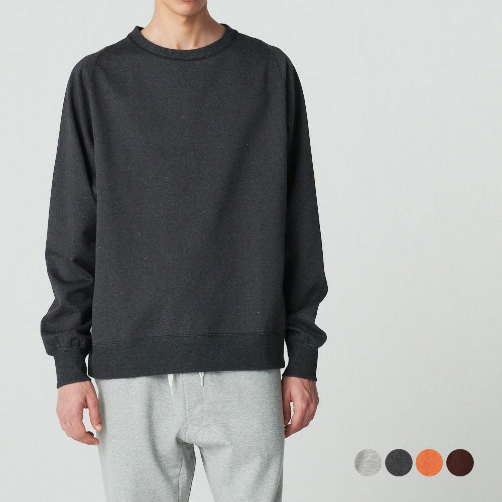 肌側シルク100％起毛 クルーネック スウェットシャツ