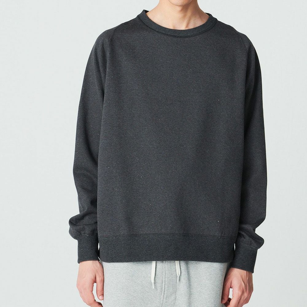肌側シルク100％起毛 クルーネック スウェットシャツ