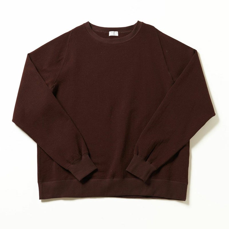 肌側シルク100％起毛 クルーネック スウェットシャツ