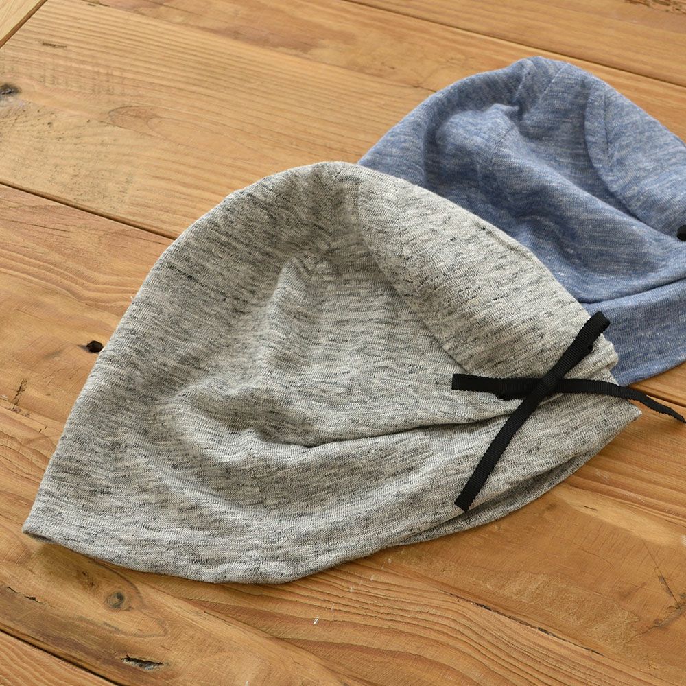 肌側オーガニックコットン 外側リネン ニットキャップ 日本製