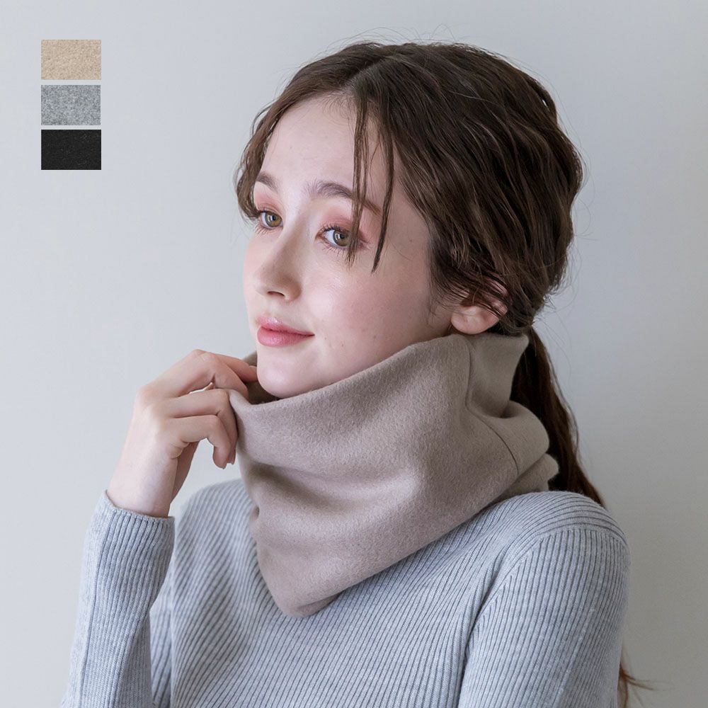 シルク100％ ふわふわ加工 フリース ネックウォーマー 日本製