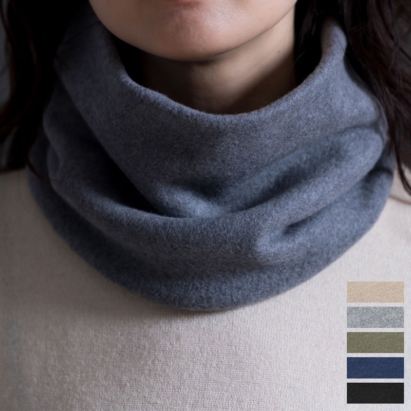 シルク100％ ふわふわ加工 フリース ネックウォーマー 日本製