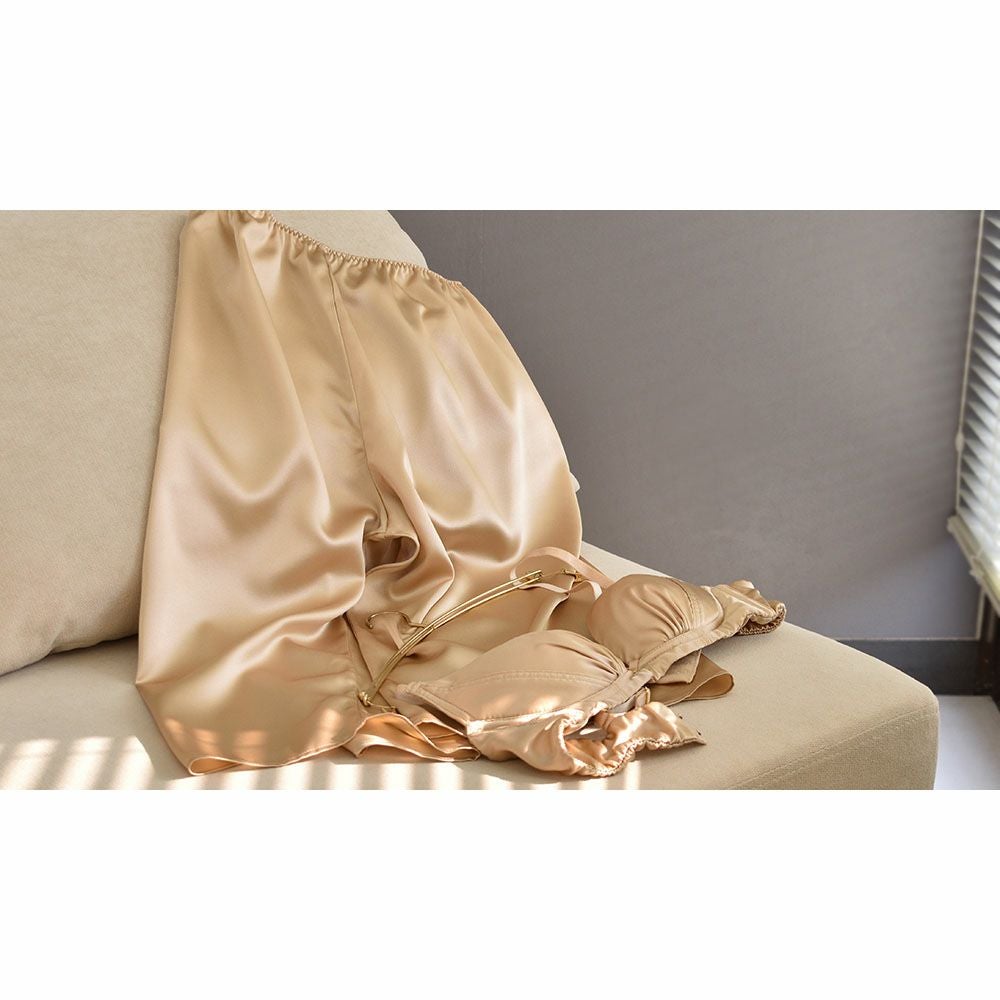 シルクサテン ペチコート ロング丈 日本製 19匁