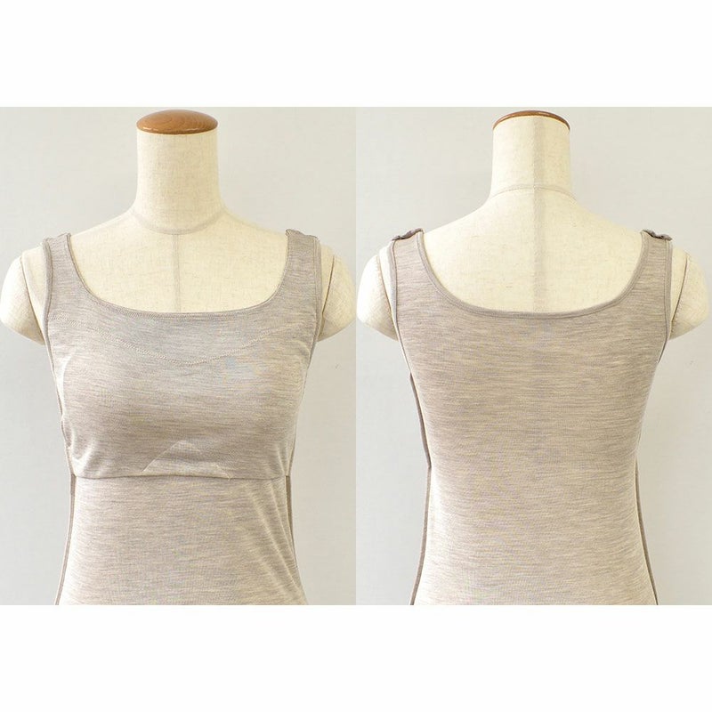 シルク100％ フライス カップ付き タンクトップ 日本製