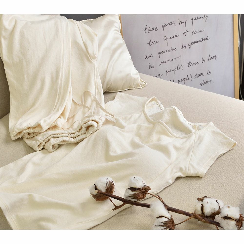 肌側シルク 外側コットン カップ付き パジャマインナー 日本製