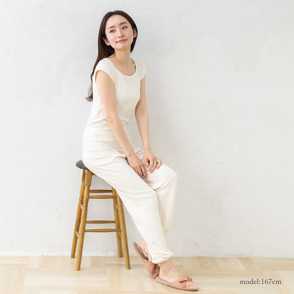 肌側シルク 外側コットン パンツ パジャマインナー 日本製