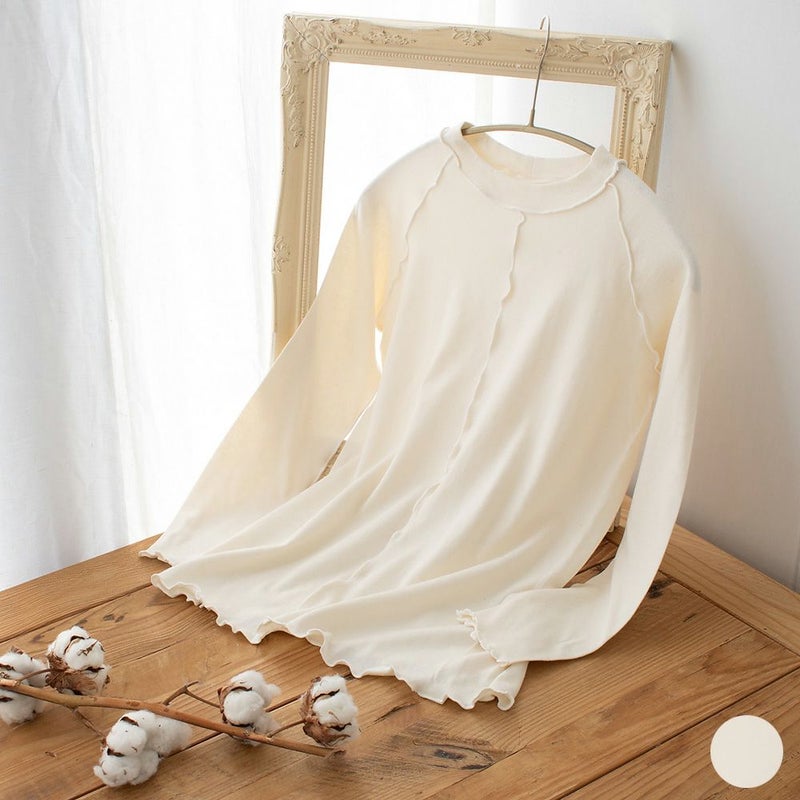 肌側シルク アウトメロー クルーネック パジャマインナー 日本製 表側コットン