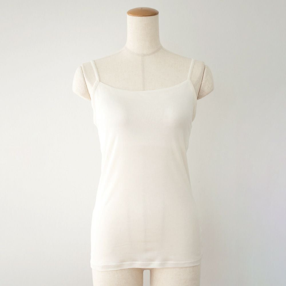 シルク100％ カップ付き キャミソール 日本製 しっかりタイプ 【ふわ肌シルク】