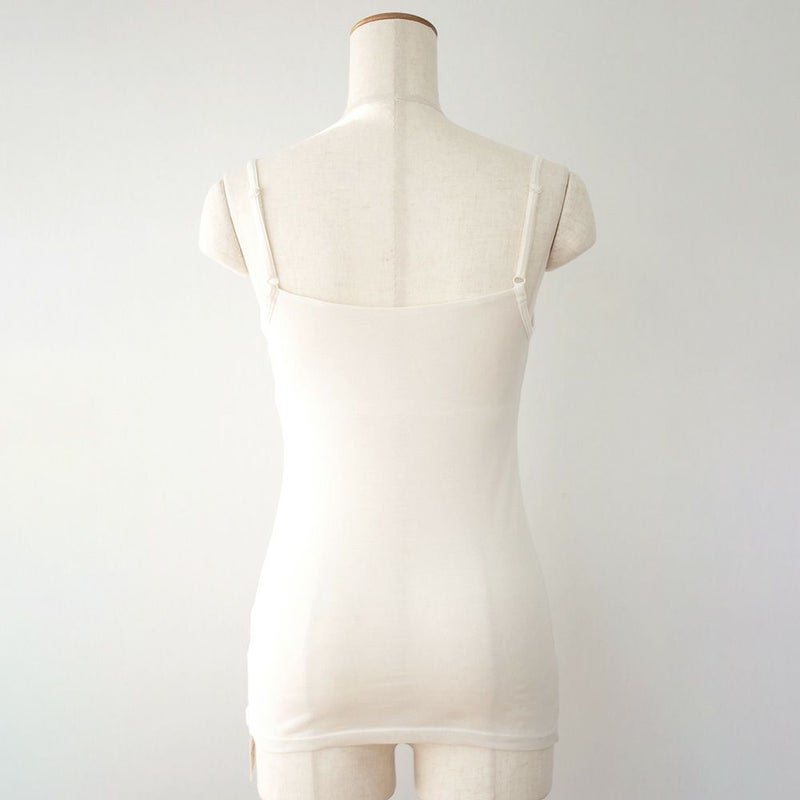 シルク100％ カップ付き キャミソール 日本製 しっかりタイプ 【ふわ肌シルク】