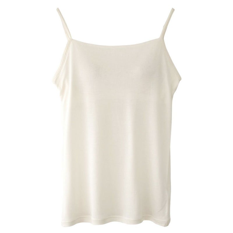 シルク100％ カップ付き キャミソール 日本製 しっかりタイプ 【ふわ肌シルク】