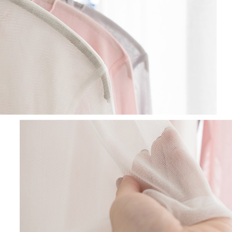 シルク100% メッシュ ハイネック 長袖インナー