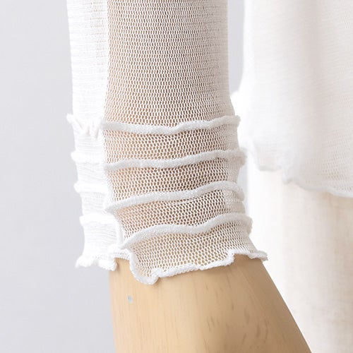 シルク100% メッシュ ハイネック 長袖インナー