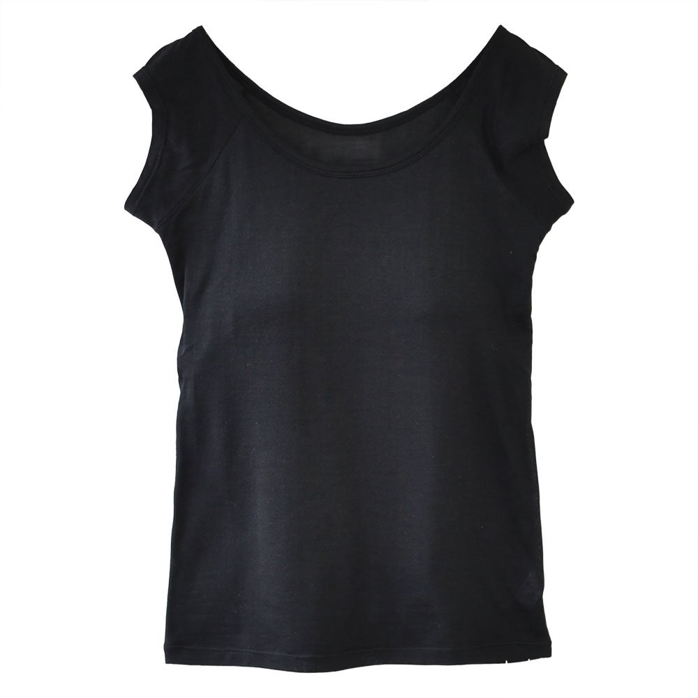 シルク100％ カップ付き 汗取りインナー フレンチ袖 日本製【ふわ肌シルク】