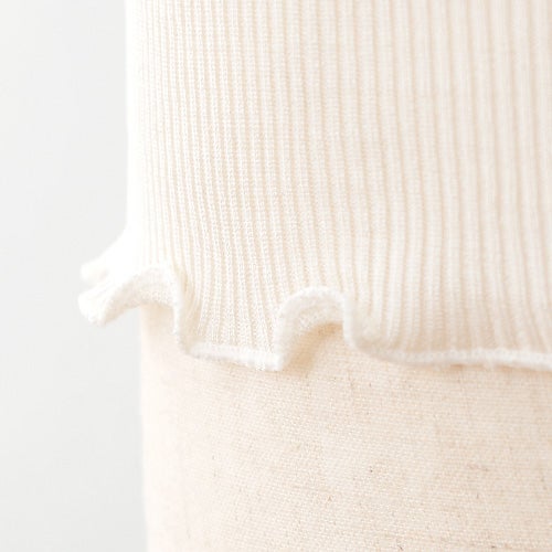 シルク100% テレコ フレンチ袖 インナー 日本製 Uネック ウォッシャブル加工