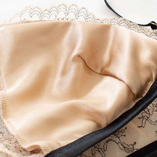 カップ裏シルク ソフトブラ＆ショーツセット 日本製