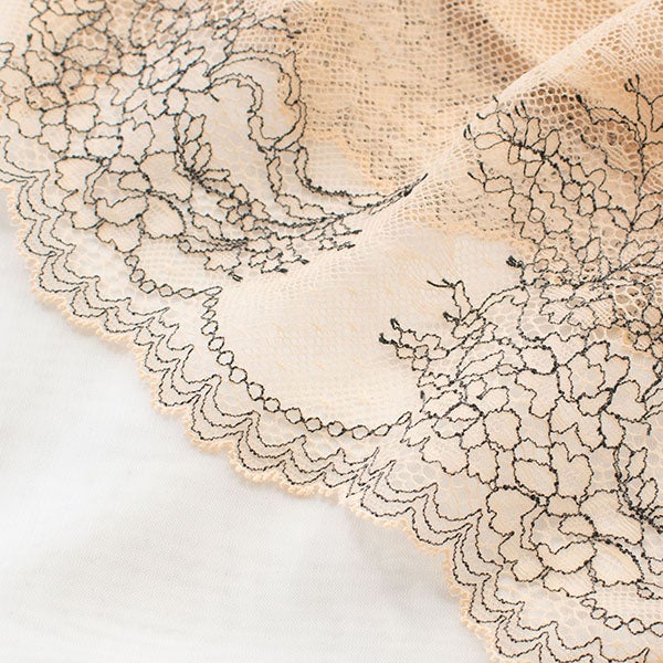 シルクサテン レース付きショーツ 日本製