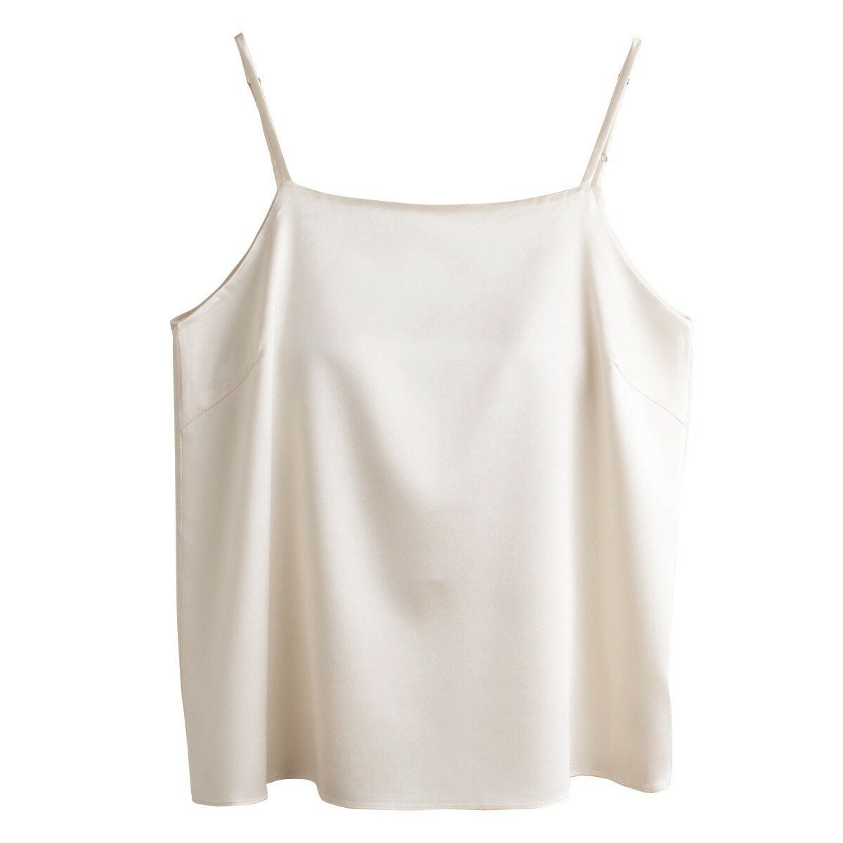 シルクサテンストレッチ カップ付き ブラトップ キャミソール 日本製 19匁