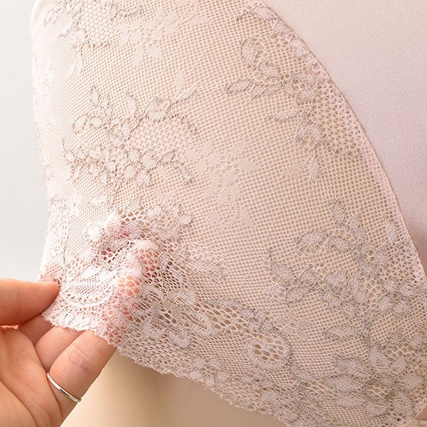 シルクサテン レース付きショーツ 日本製