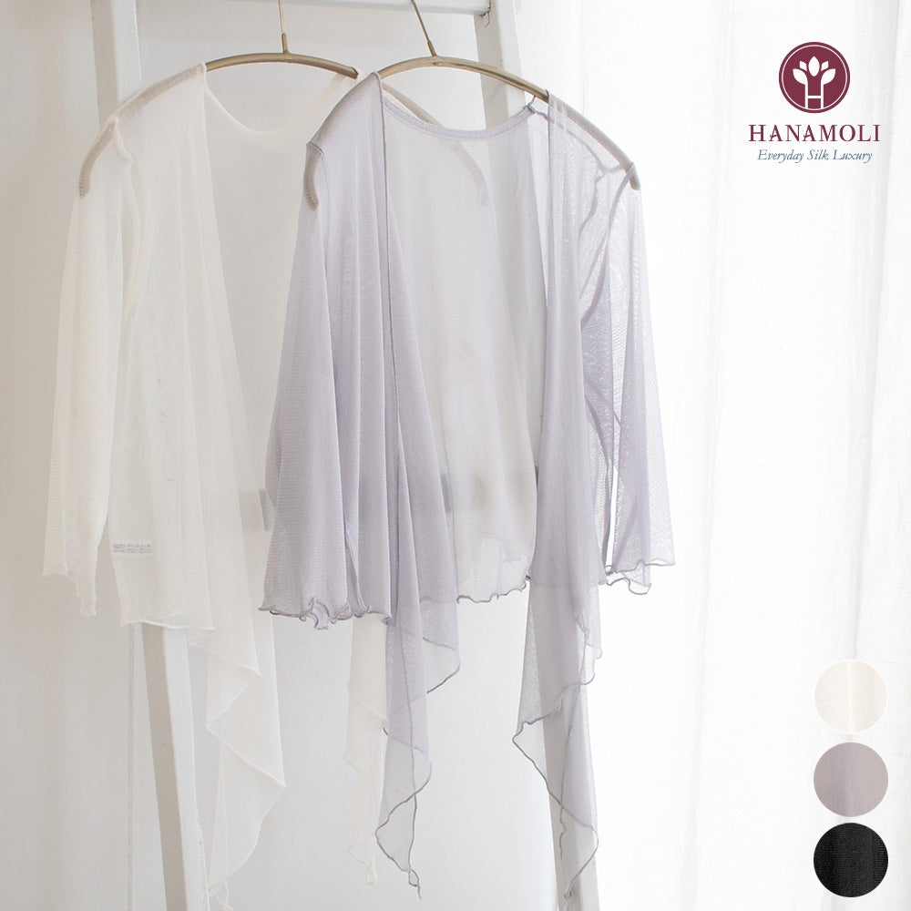 シルク100% メッシュ ドレープボレロ