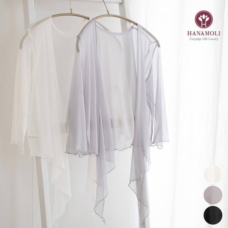 シルク100% メッシュ ドレープボレロ