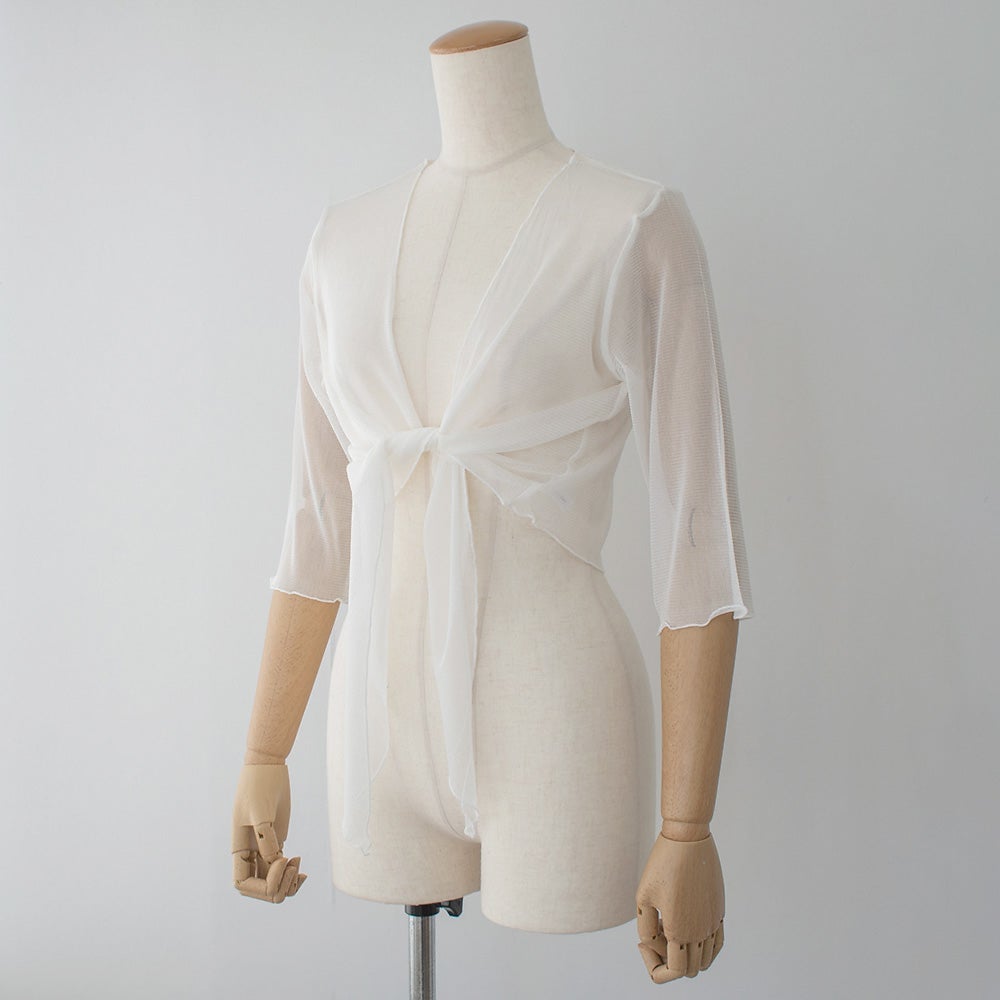 シルク100% メッシュ ドレープボレロ