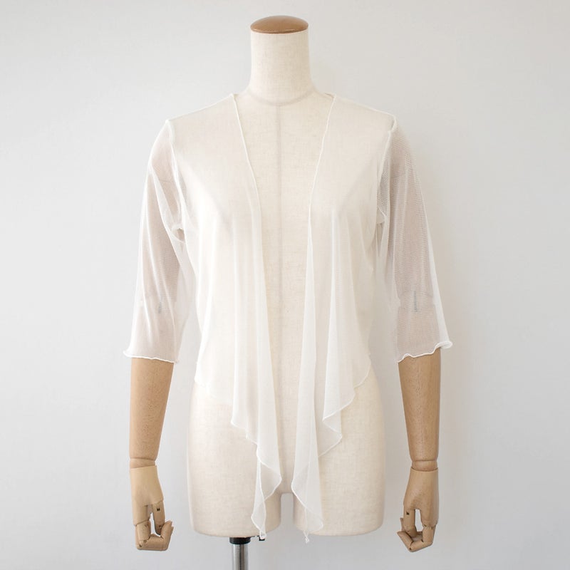 シルク100% メッシュ ドレープボレロ