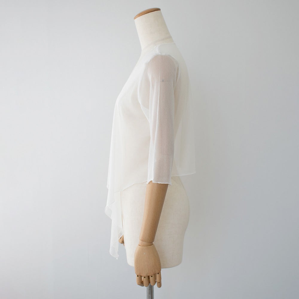 シルク100% メッシュ ドレープボレロ