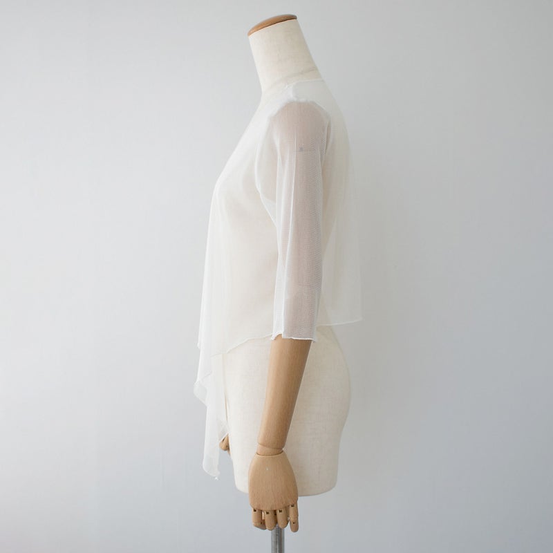 シルク100% メッシュ ドレープボレロ