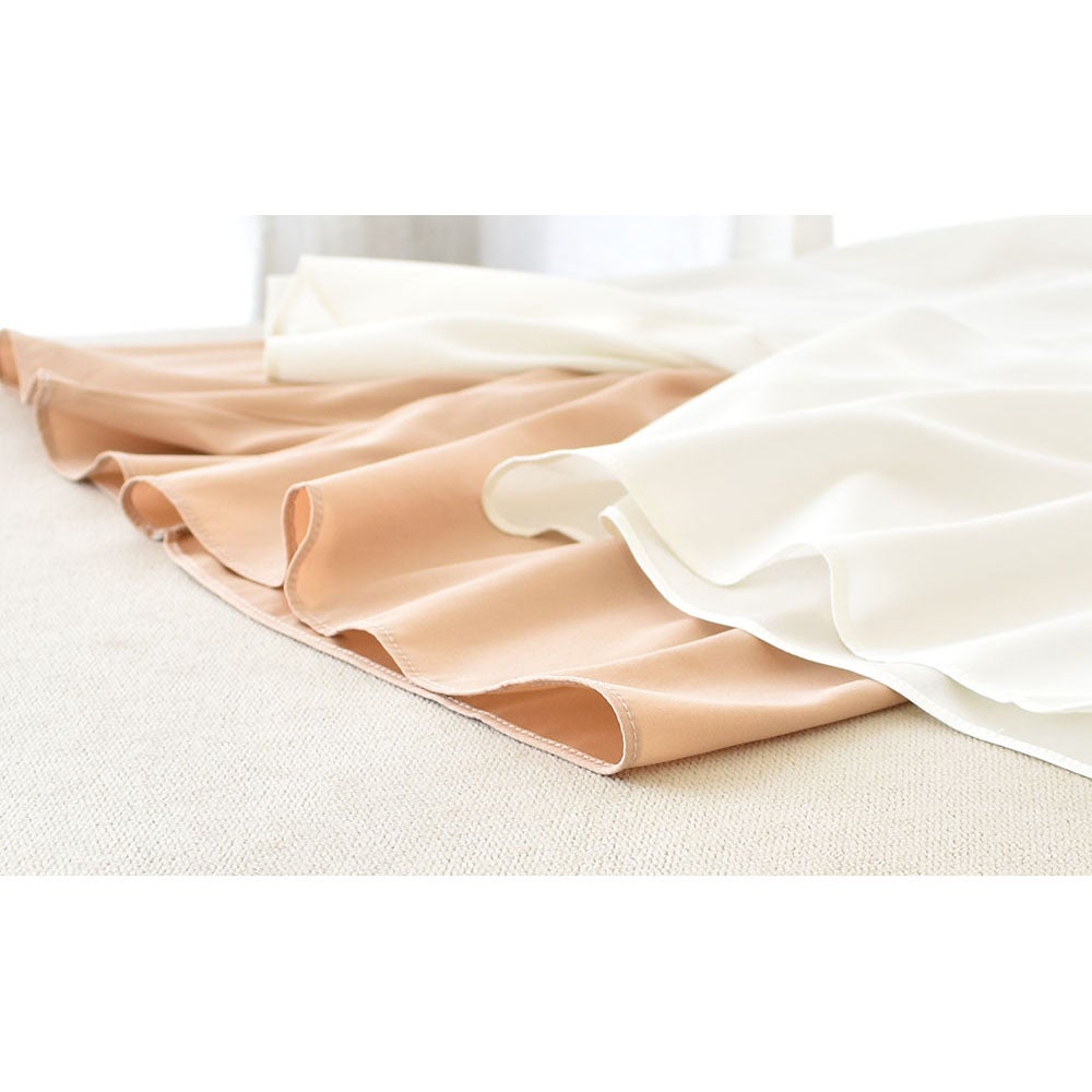 シルクサテン裏使い ペチコート 膝上ショート丈 日本製 19匁