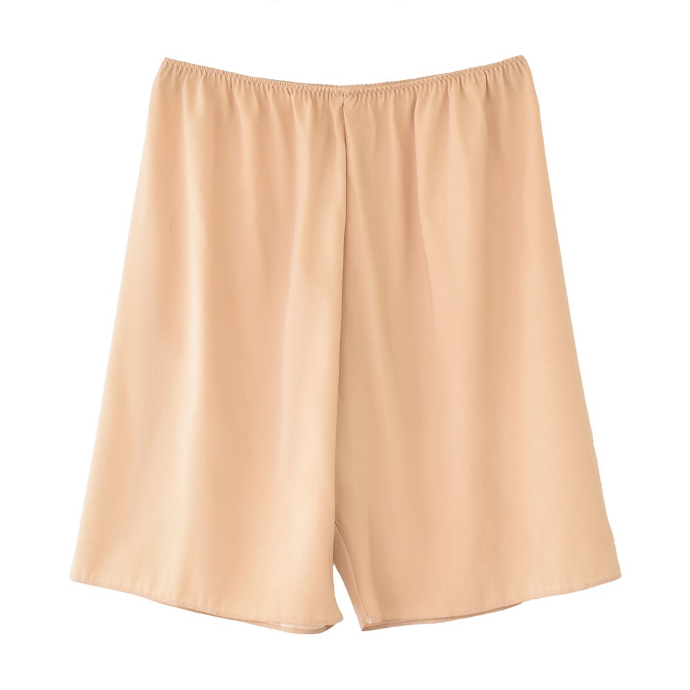 シルクサテン裏使い ペチコート 膝上ショート丈 日本製 19匁