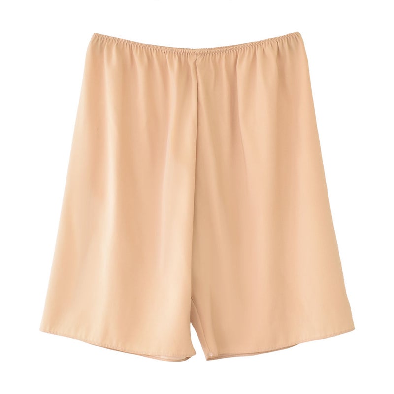 シルクサテン裏使い ペチコート 膝上ショート丈 日本製 19匁