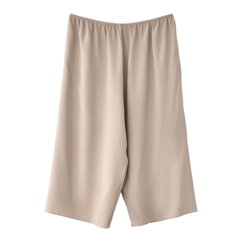 シルクサテン裏使い ペチコート 膝下ロング丈 日本製 19匁