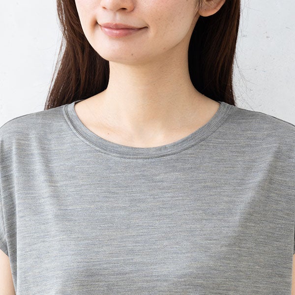 シルク100％ ジャージー パジャマ 上下セット フレンチ袖トップスとガウチョパンツ 日本製