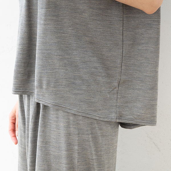 シルク100% ジャージー フレンチ袖トップス 日本製