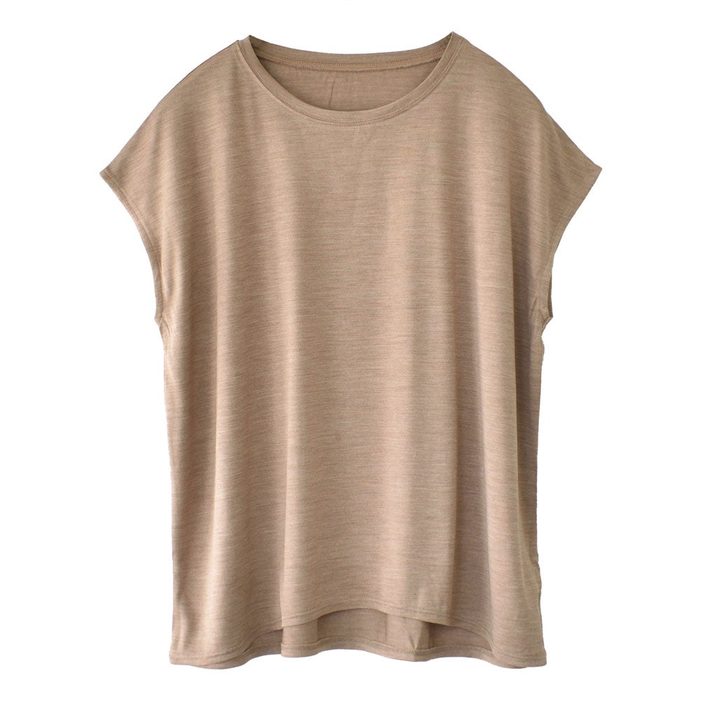 シルク100% ジャージー フレンチ袖トップス 日本製