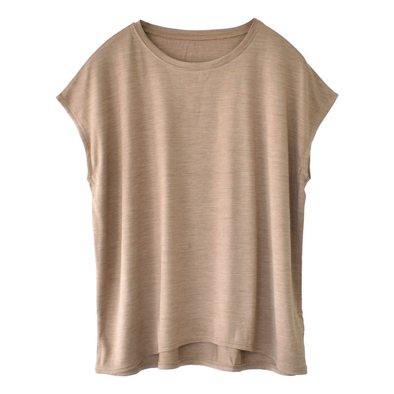 シルク100% ジャージー フレンチ袖トップス 日本製