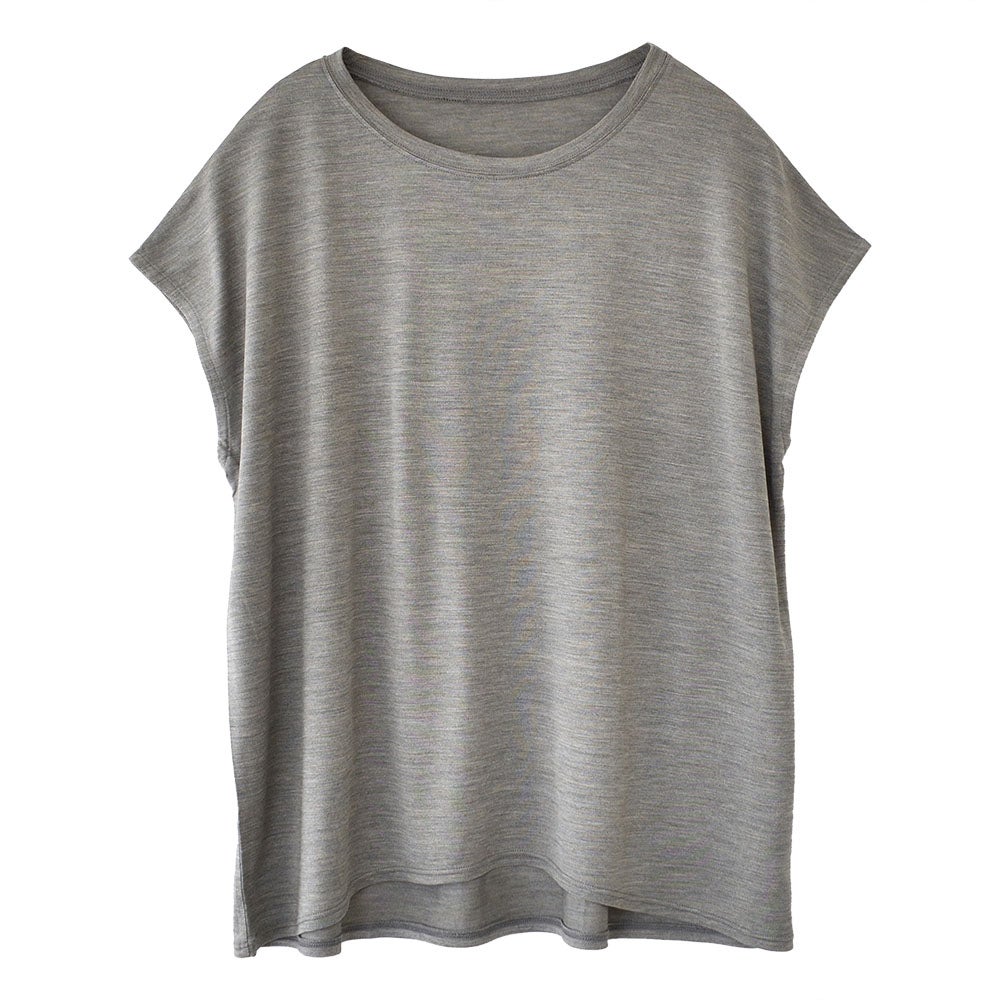 シルク100% ジャージー フレンチ袖トップス 日本製