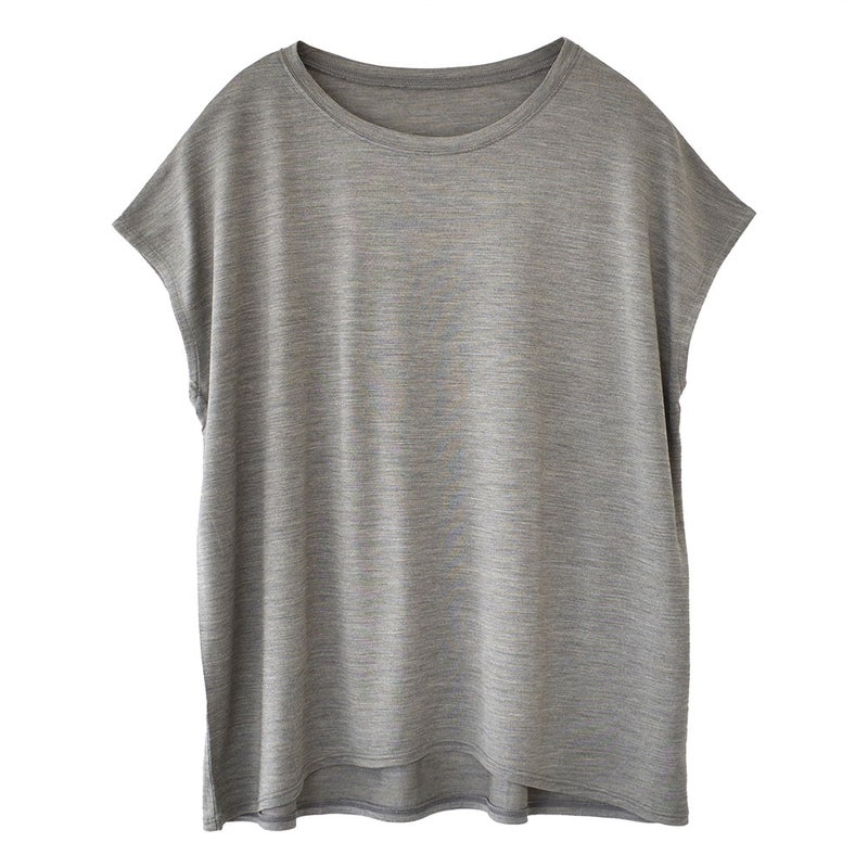 シルク100% ジャージー フレンチ袖トップス 日本製