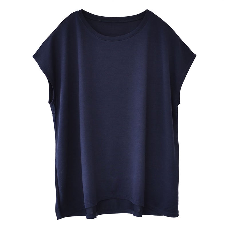 シルク100% ジャージー フレンチ袖トップス 日本製