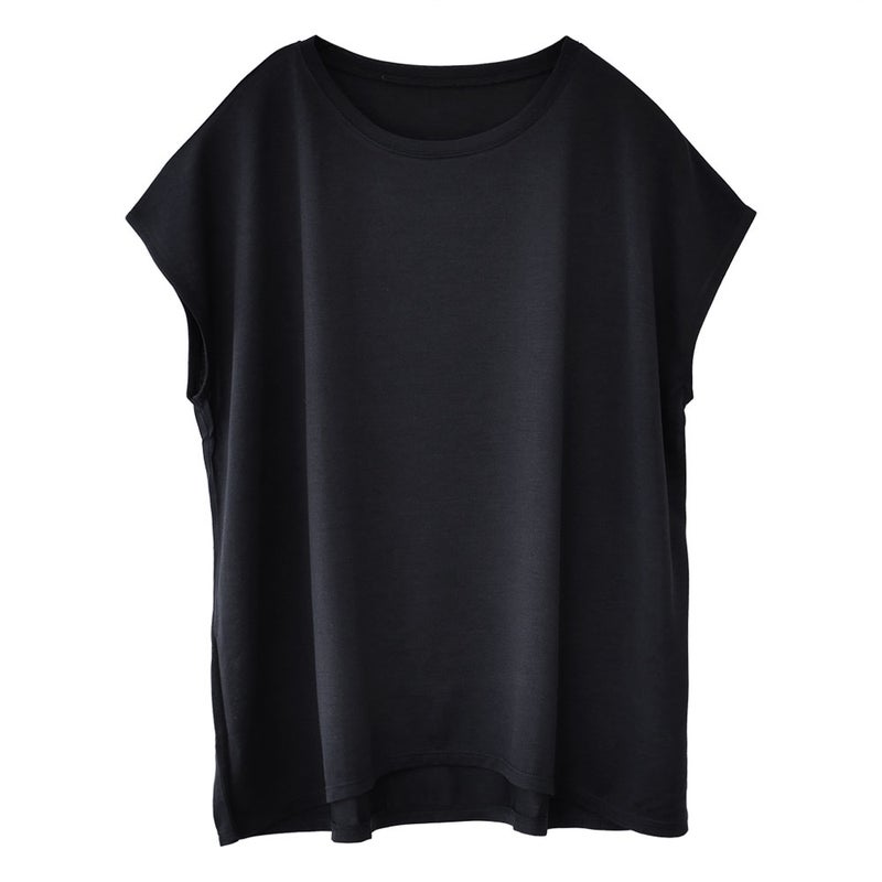 シルク100% ジャージー フレンチ袖トップス 日本製